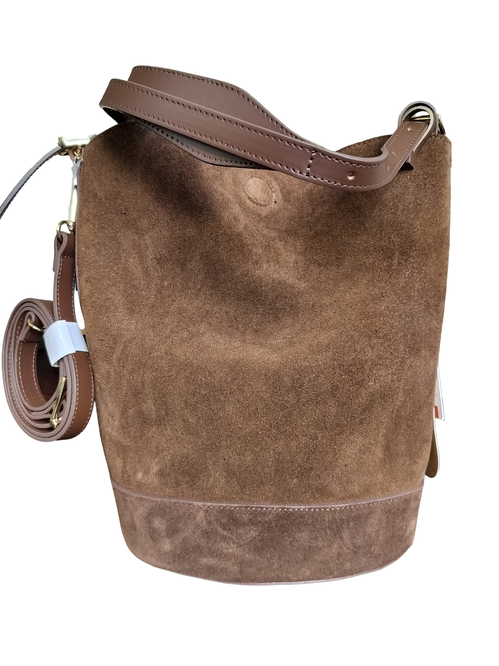 Italian Brown Suede Bucket Bag - Women NWT